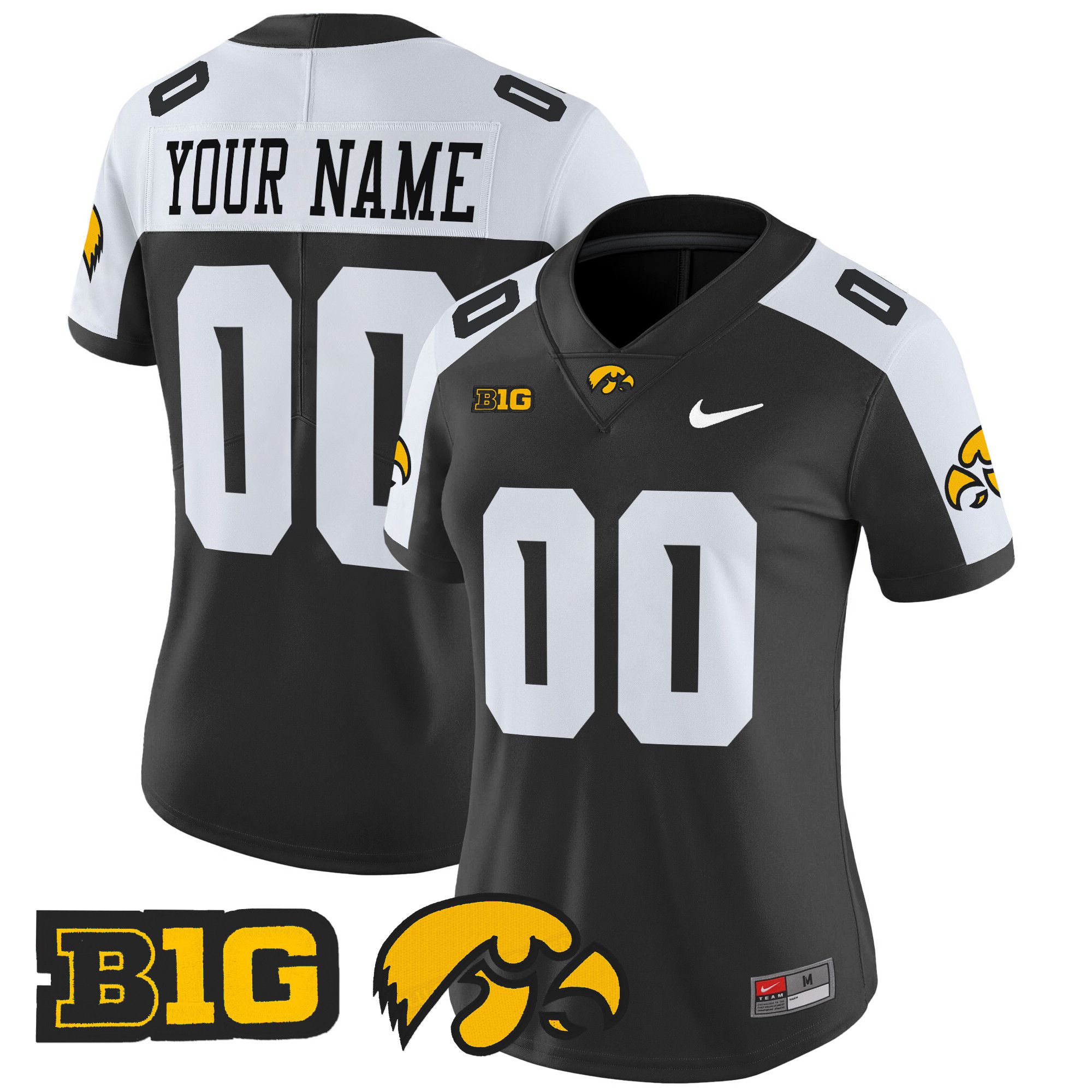 Women Iowa Hawkeyes Black Nike 2024 Vapor Limited Custom NCAA Jersey